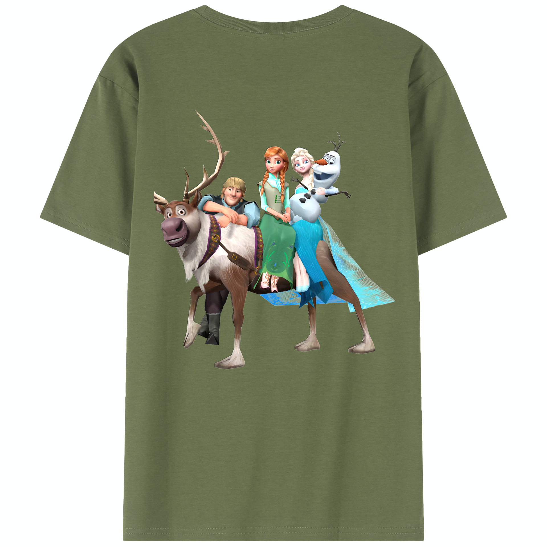 （画像用） アナと雪の女王 アンナ エルサ Frozen Anna Elsa 綿100％半袖Tシャツ（背面プリント）